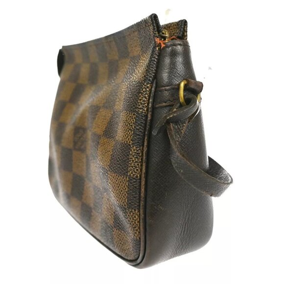 Auth LOUIS VUITTON Trousse Makeup Hand Bag Damier Ebene Leather Brown - Picture 11 of 16